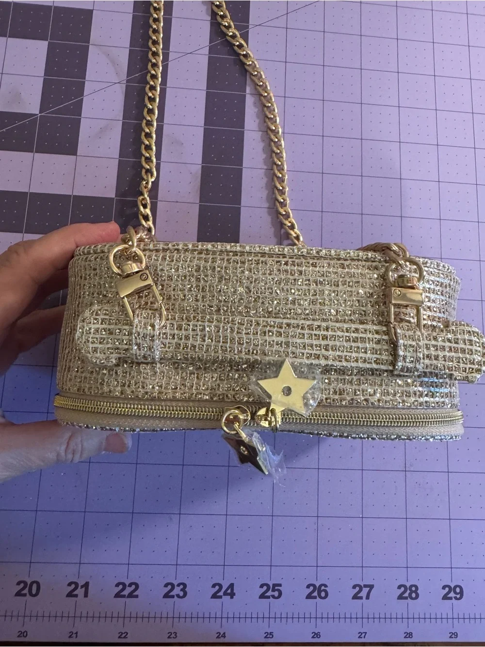 Christian Dior Beauty Gold Sparkle Bag